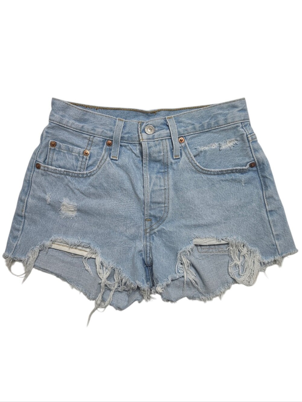 Levi's | 501 Original Fit High Rise Cut-Off Denim Jean Shorts Light Wash Rigid